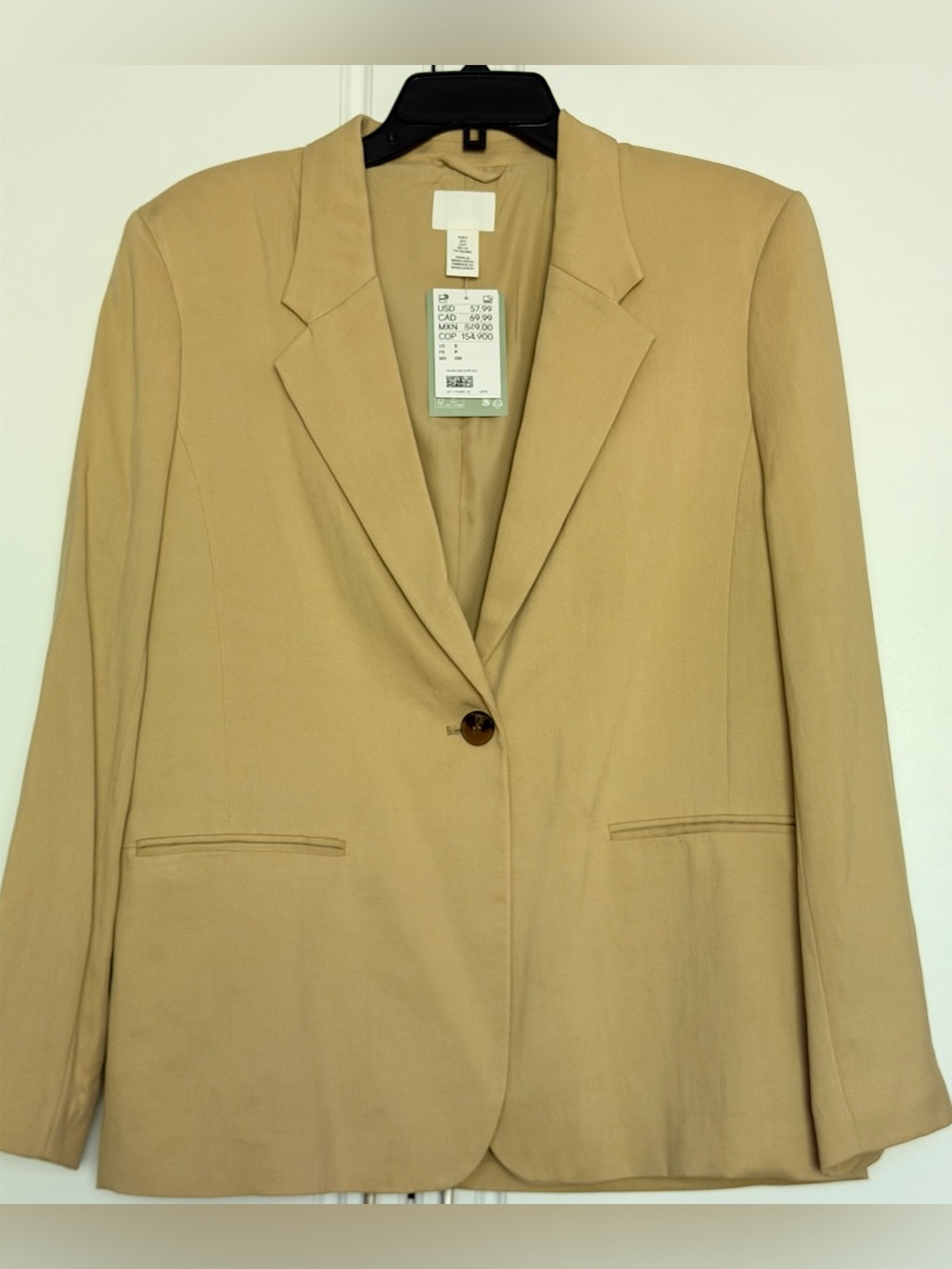H&M Beige Single-Button Blazer
